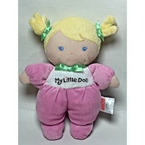 Fisher Price My Little Doll 8" Plush Baby Toy Pink Blonde Pigtails Sewn Eyes 00s